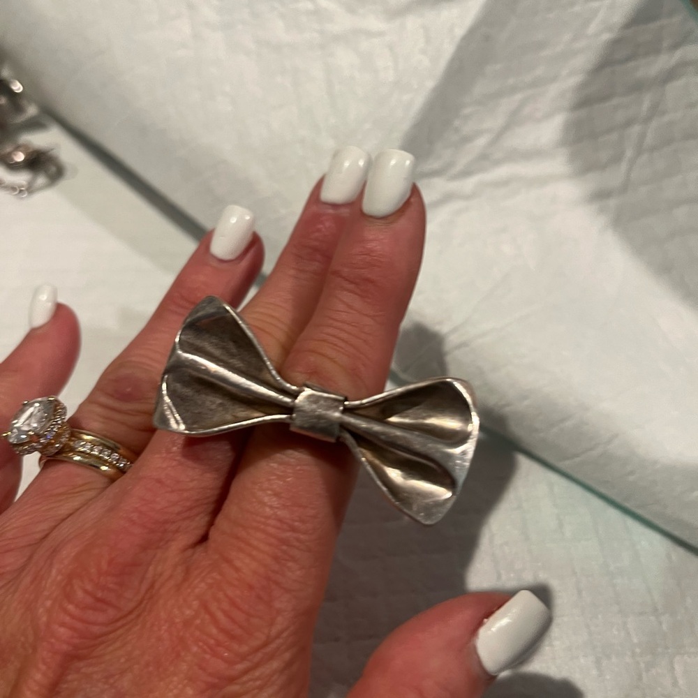 Silver Bow Design Ring Jewelry sterling silver